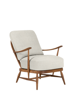 ercol for John Lewis Windsor Easy Chair 206, Vintage Ash Leg, Recycled Ecru, Recycled Ecru