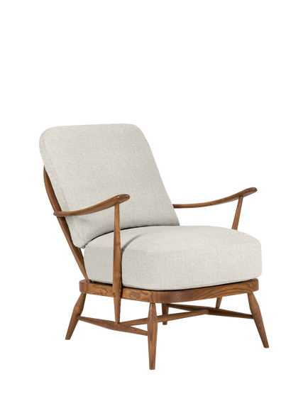 ercol for John Lewis Windsor Easy Chair 206, Vintage Ash Leg, Recycled Ecru, Recycled Ecru