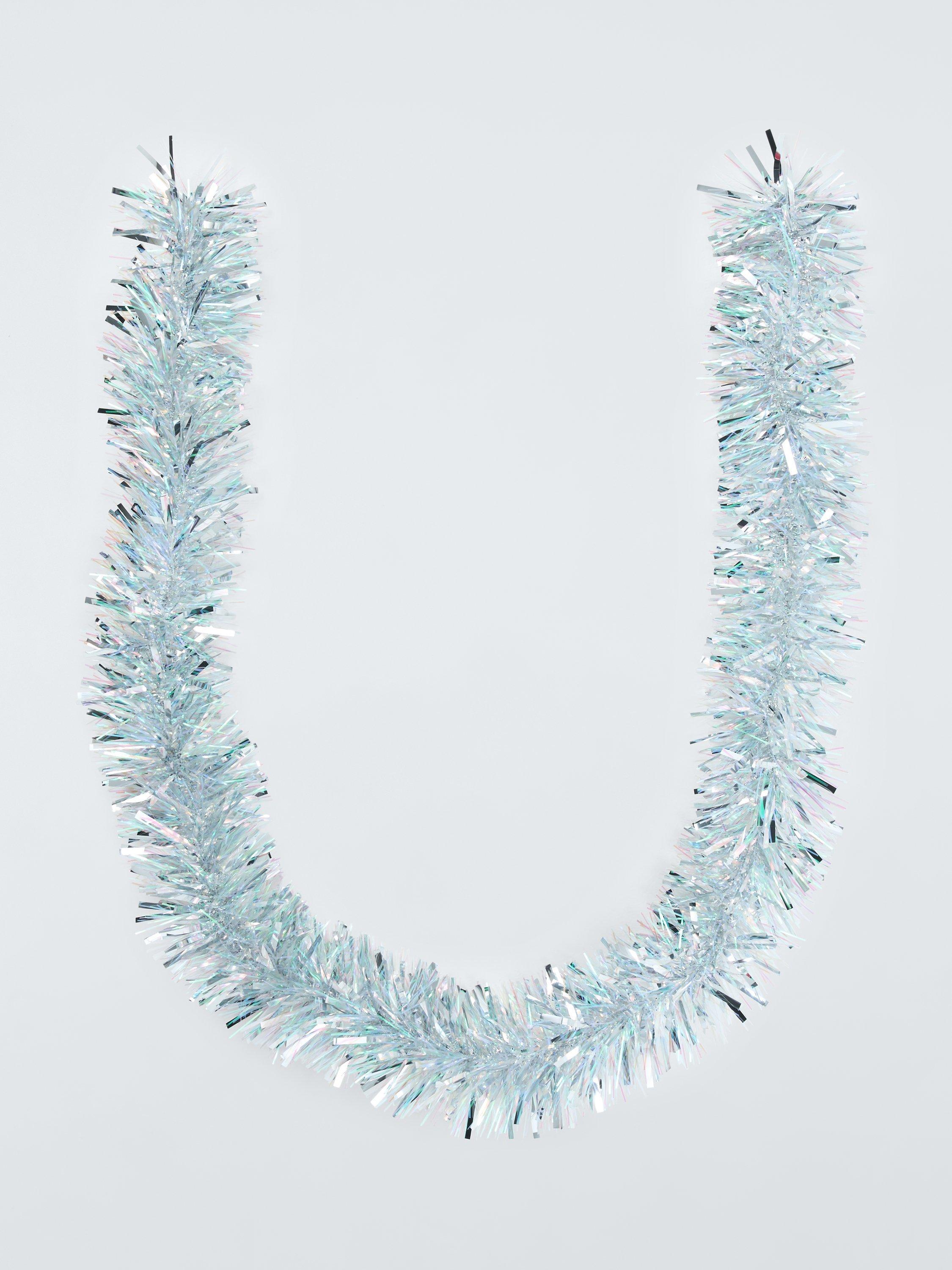 John Lewis Chunky Tinsel, Silver/Iridescent, L2m
