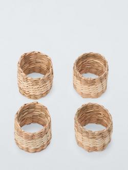 John Lewis Seagrass Napkin Rings, Set of 4, Natural, Natural
