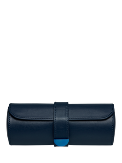 Wolf Earth Vegan Leather Triple Watch Roll, Midnight Blue