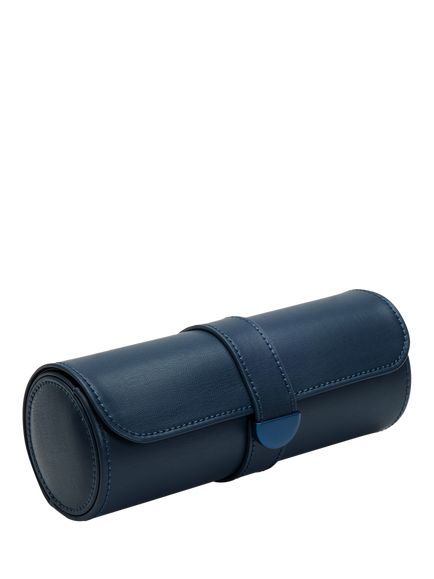 Wolf Earth Vegan Leather Triple Watch Roll - view 2, Midnight Blue