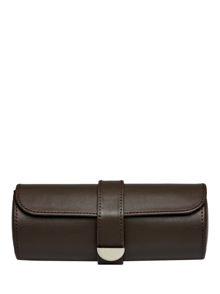 Wolf Earth Vegan Leather Triple Watch Roll, Coffee