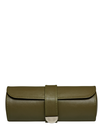 Wolf Earth Vegan Leather Triple Watch Roll, Olive