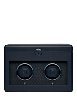 WOLF Earth Vegan Apple Leather 2 Module Watch Winder, Midnight Blue