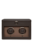 WOLF Earth Vegan Apple Leather 2 Module Watch Winder, Coffee