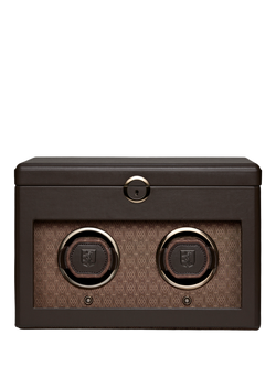 WOLF Earth Vegan Apple Leather 2 Module Watch Winder, Coffee