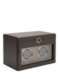 WOLF Earth Vegan Apple Leather 2 Module Watch Winder, Coffee