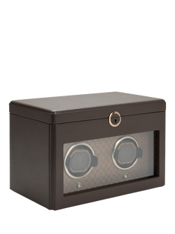 WOLF Earth Vegan Apple Leather 2 Module Watch Winder - view 2, Coffee