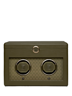 WOLF Earth Vegan Apple Leather 2 Module Watch Winder, Olive