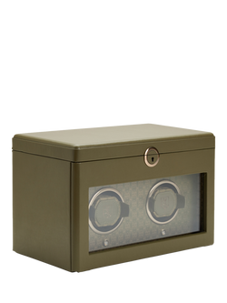 WOLF Earth Vegan Apple Leather 2 Module Watch Winder - view 2, Olive