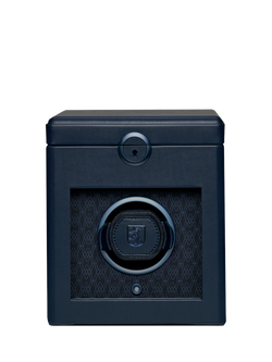 WOLF Earth Vegan Apple Leather 1 Module Watch Winder, Midnight Blue
