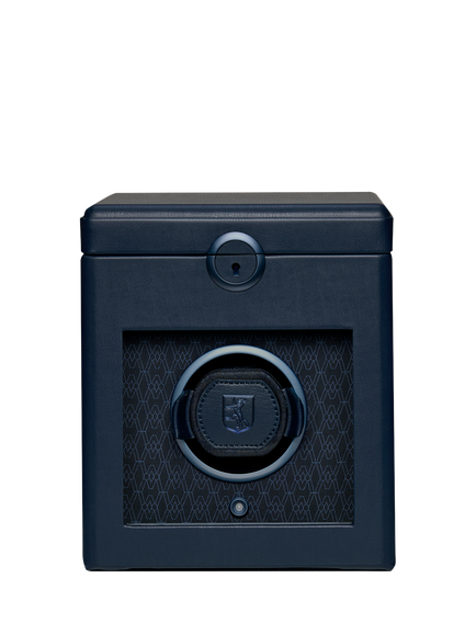 WOLF Earth Vegan Apple Leather 1 Module Watch Winder, Midnight Blue