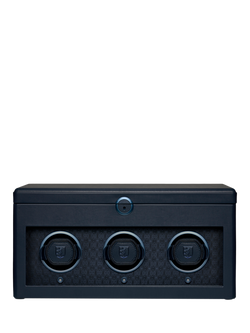 WOLF Earth Vegan Apple Leather 3 Module Watch Winder, Midnight Blue