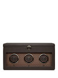 WOLF Earth Vegan Apple Leather 3 Module Watch Winder, Coffee