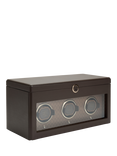 WOLF Earth Vegan Apple Leather 3 Module Watch Winder, Coffee