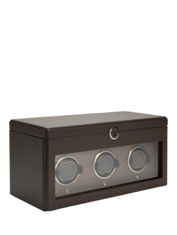 WOLF Earth Vegan Apple Leather 3 Module Watch Winder - view 2, Coffee