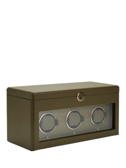 WOLF Earth Vegan Apple Leather 3 Module Watch Winder - view 2, Olive