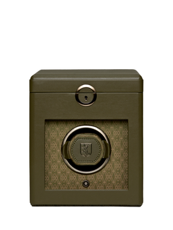 WOLF Earth Vegan Apple Leather 1 Module Watch Winder, Olive