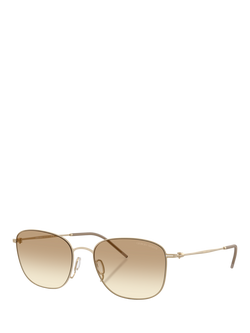 Giorgio Armani AR6168 Men's Square Sunglasses, Matte Gold/Brown Gradient