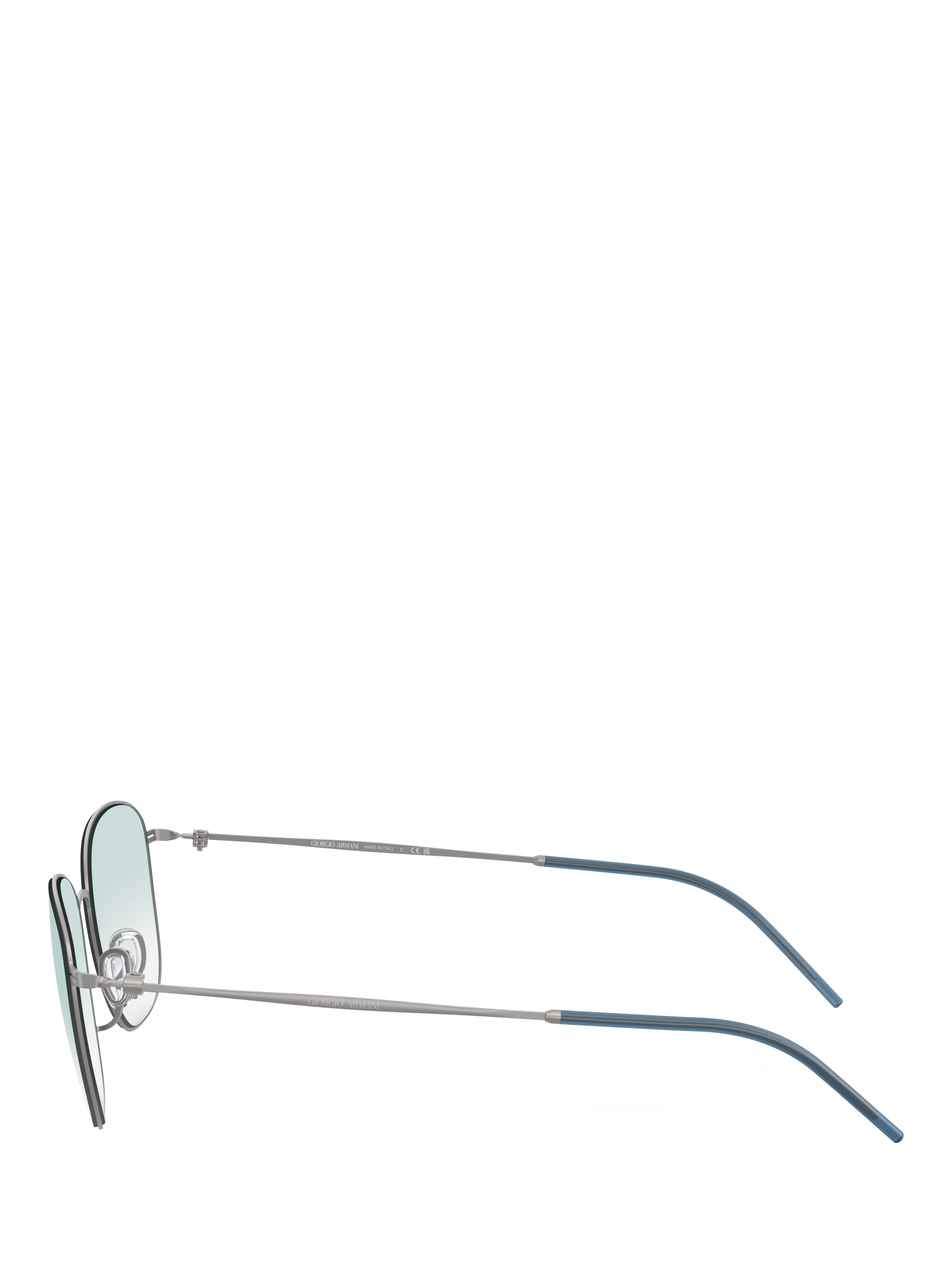 Product image 3 of 5, which shows Giorgio Armani AR6168 Men's Square Sunglasses, Matte Gunmetal/Blue Gradient