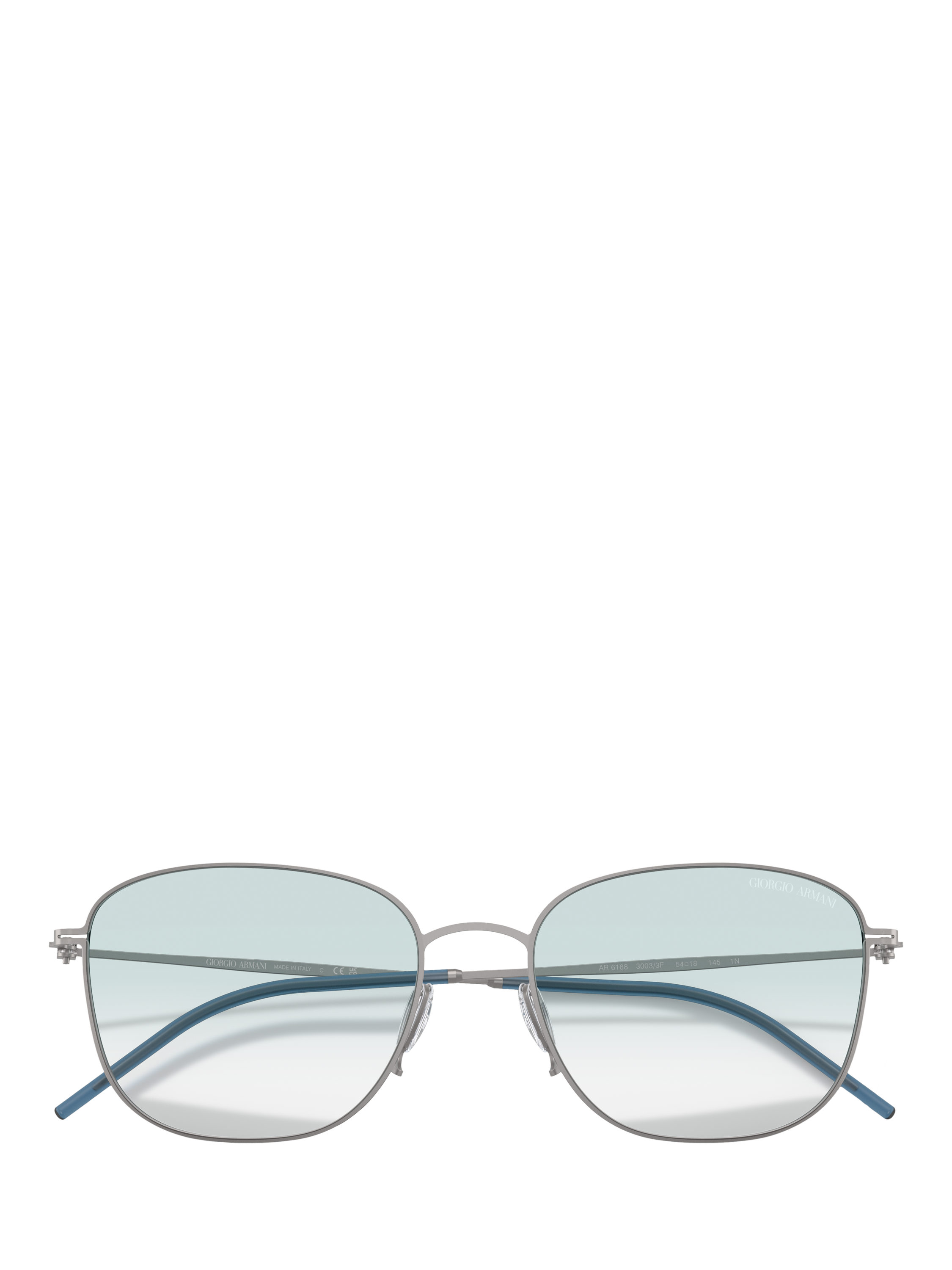 Product image 5 of 5, which shows Giorgio Armani AR6168 Men's Square Sunglasses, Matte Gunmetal/Blue Gradient