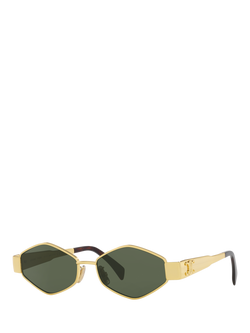 Celine CL000401 Women's Oval Sunglasses, Gold, Gold