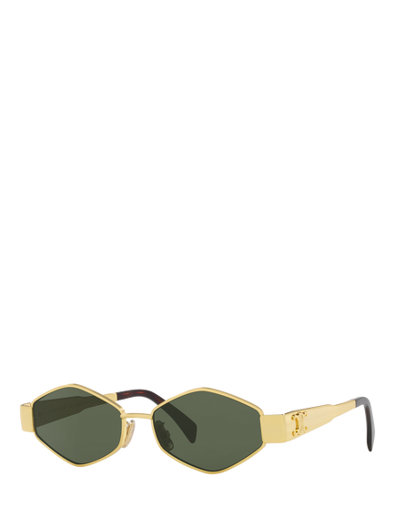 Celine CL000401 Women's Oval Sunglasses, Gold, Gold