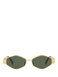 Celine CL000401 Women's Oval Sunglasses, Gold