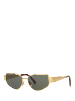 Celine CL000484 Women's Irregular Sunglasses, Gold/Grey