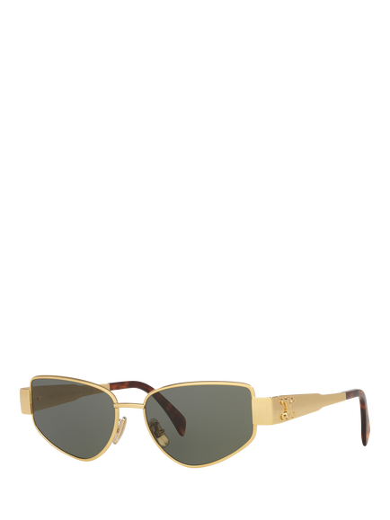 Celine CL000484 Women's Irregular Sunglasses, Gold/Grey