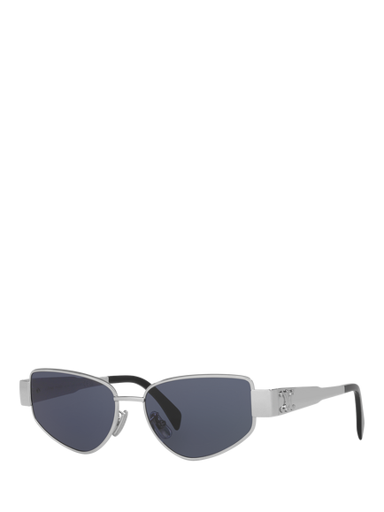 Celine CL000484 Women's Irregular Sunglasses, Silver/Blue