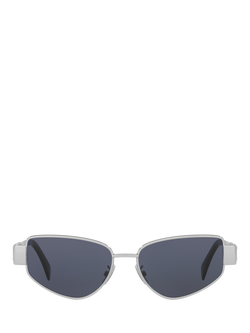 Celine CL000484 Women's Irregular Sunglasses - view 2, Silver/Blue