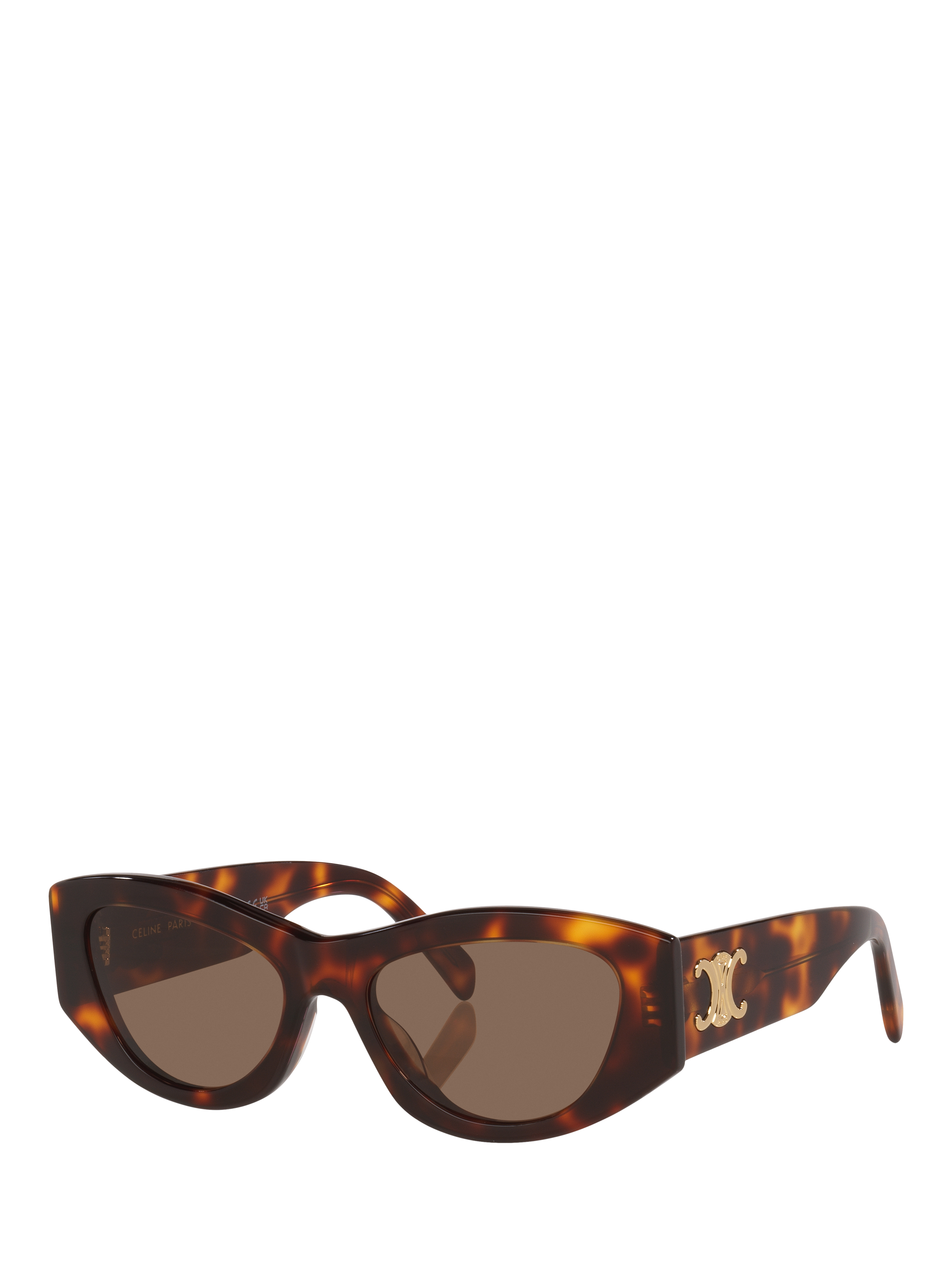 Product image 1 of 5, which shows Celine CL000503 Women's Oval Sunglasses, Tortoise Gold