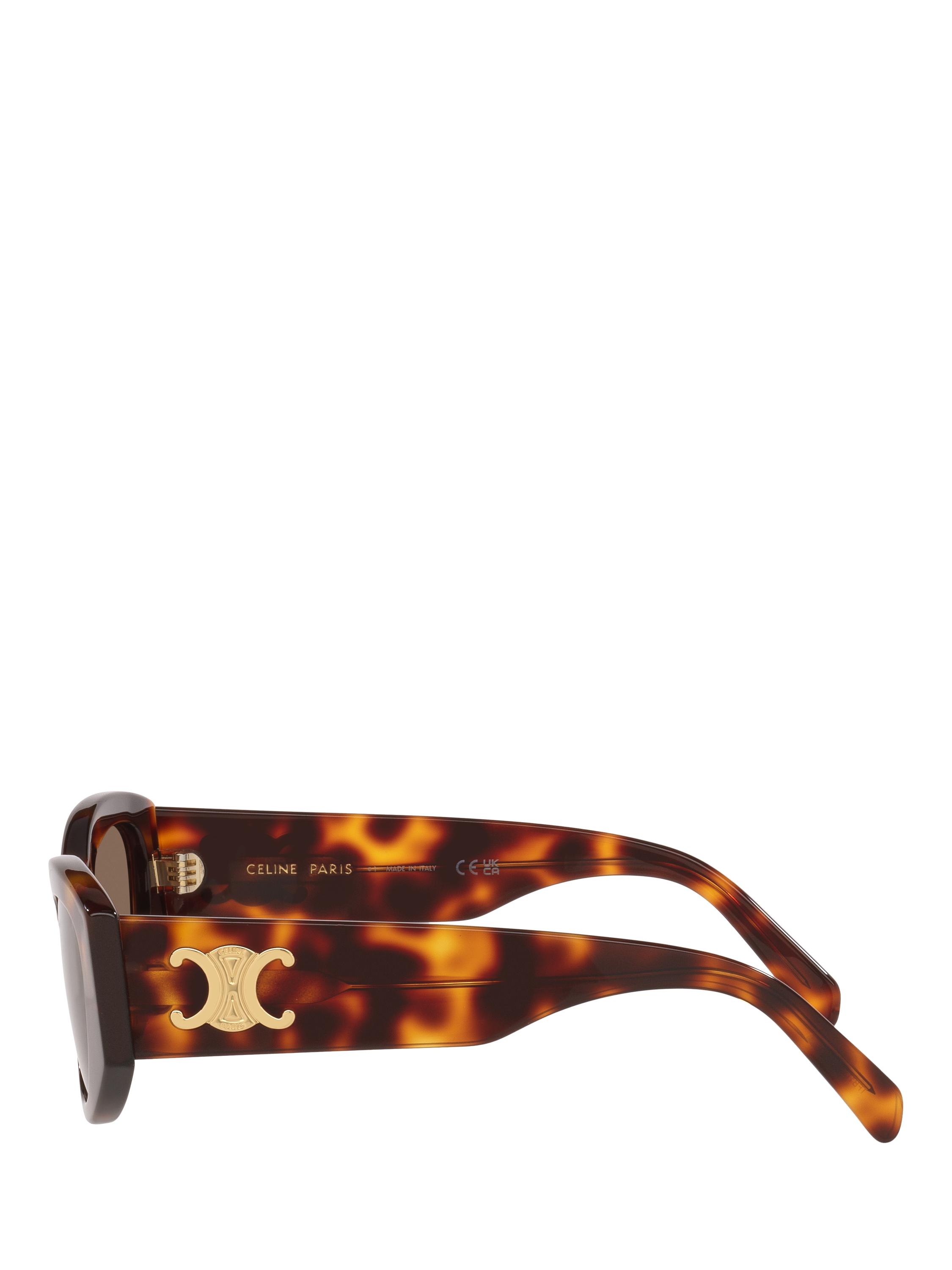 Product image 3 of 5, which shows Celine CL000503 Women's Oval Sunglasses, Tortoise Gold