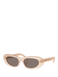 Celine CL000516 Women's Oval Sunglasses, Pale Pink/Grey