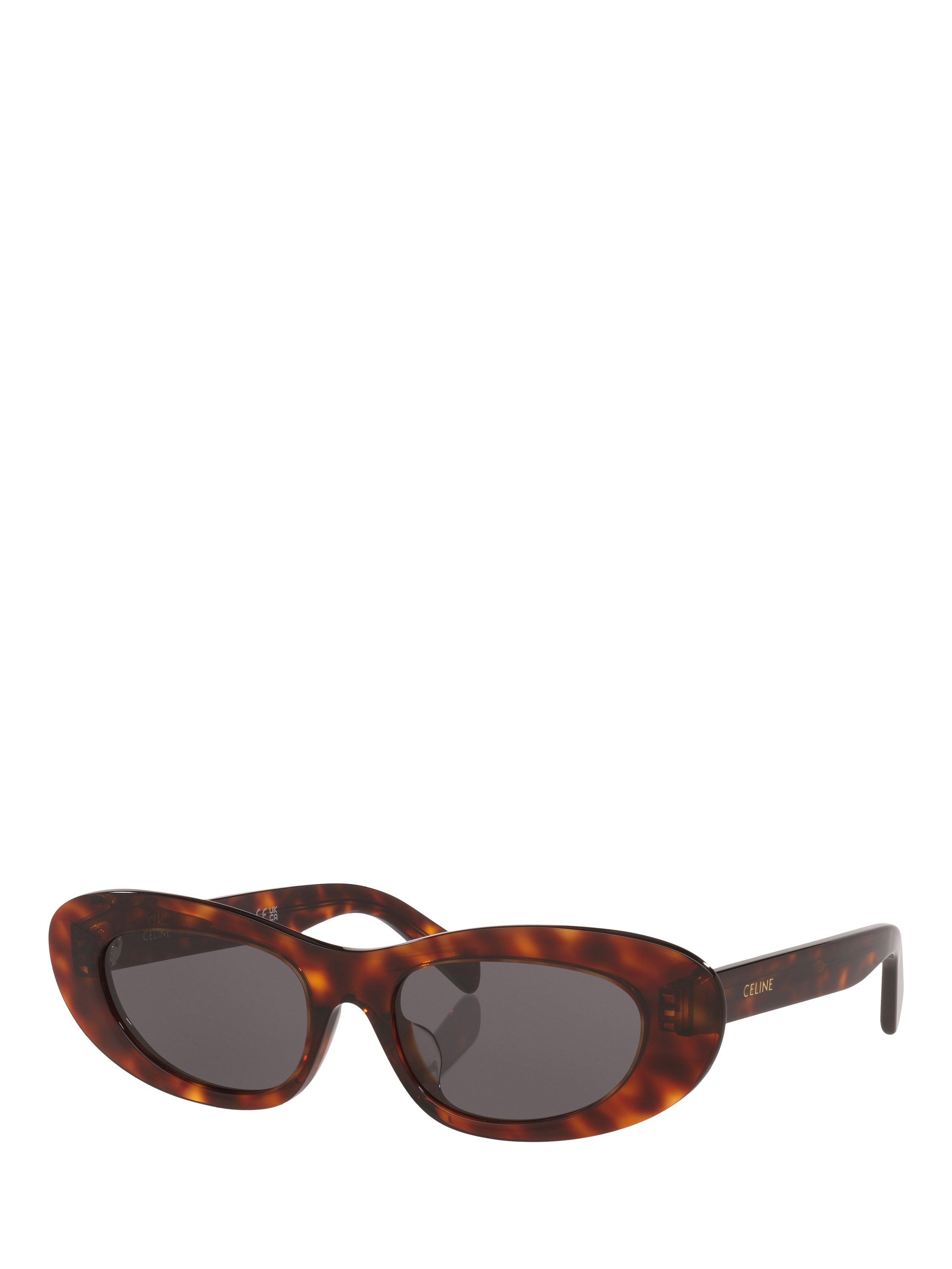 Product image 1 of 5, which shows Celine CL000516 Women's Oval Sunglasses, Tortoise Black