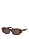 Celine CL000516 Women's Oval Sunglasses, Tortoise Black