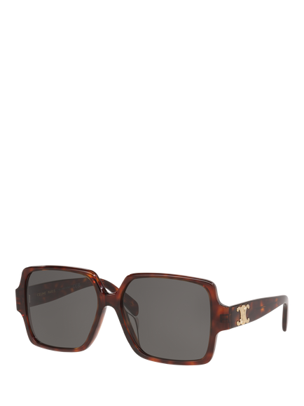 Celine CL000533 Women's Square Sunglasses, Tortoise Black, Tortoise Black