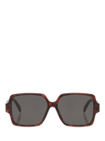 Celine CL000533 Women's Square Sunglasses, Tortoise Black