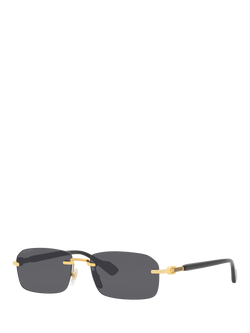 Gucci GC001968 Men's Rectangular Sunglasses, Gold, Gold