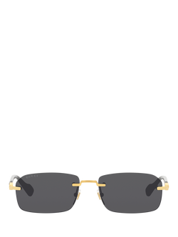 Gucci GC001968 Men's Rectangular Sunglasses, Gold - view 2, Gold