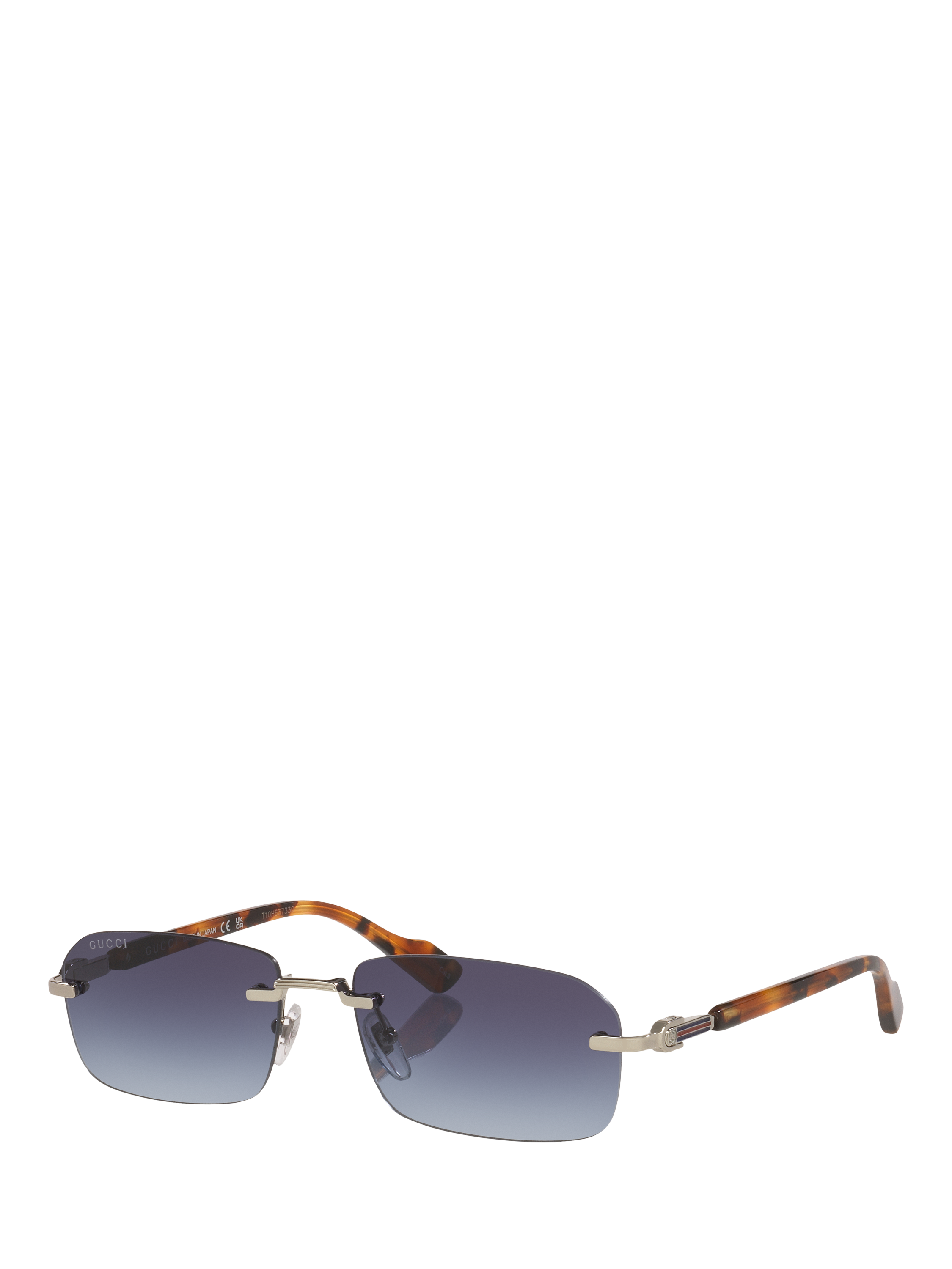 Product image 1 of 5, which shows Gucci GC001968 Unisex Round Sunglasses, Silver Gradient