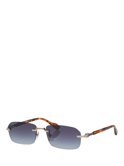 Gucci GC001968 Unisex Round Sunglasses, Silver Gradient, Silver