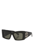 Gucci GC002386 Women's Chunky Rectangular Sunglasses, Black