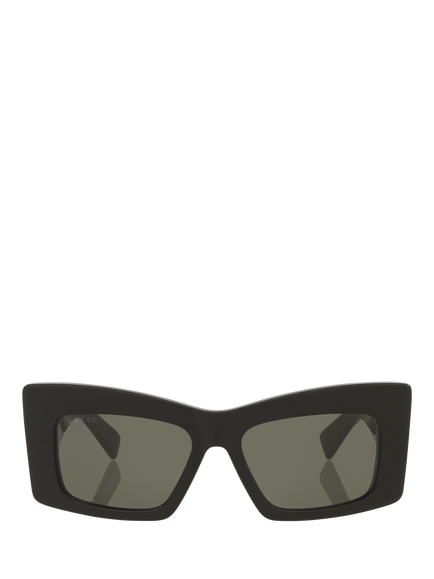 Gucci GC002386 Women's Chunky Rectangular Sunglasses, Black - view 2, Black