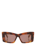 Gucci GC002386 Women's Chunky Rectangular Sunglasses, Tortoise Blonde