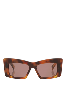 Gucci GC002386 Women's Chunky Rectangular Sunglasses, Tortoise Blonde - view 2, Tortoise Blonde