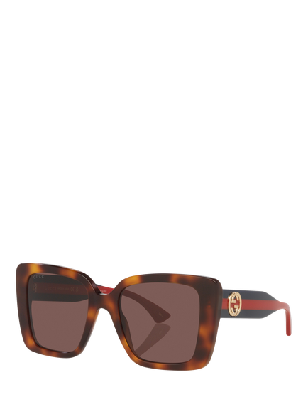 Gucci GC002405 Women's Square Sunglasses, Tortoise, Tortoise