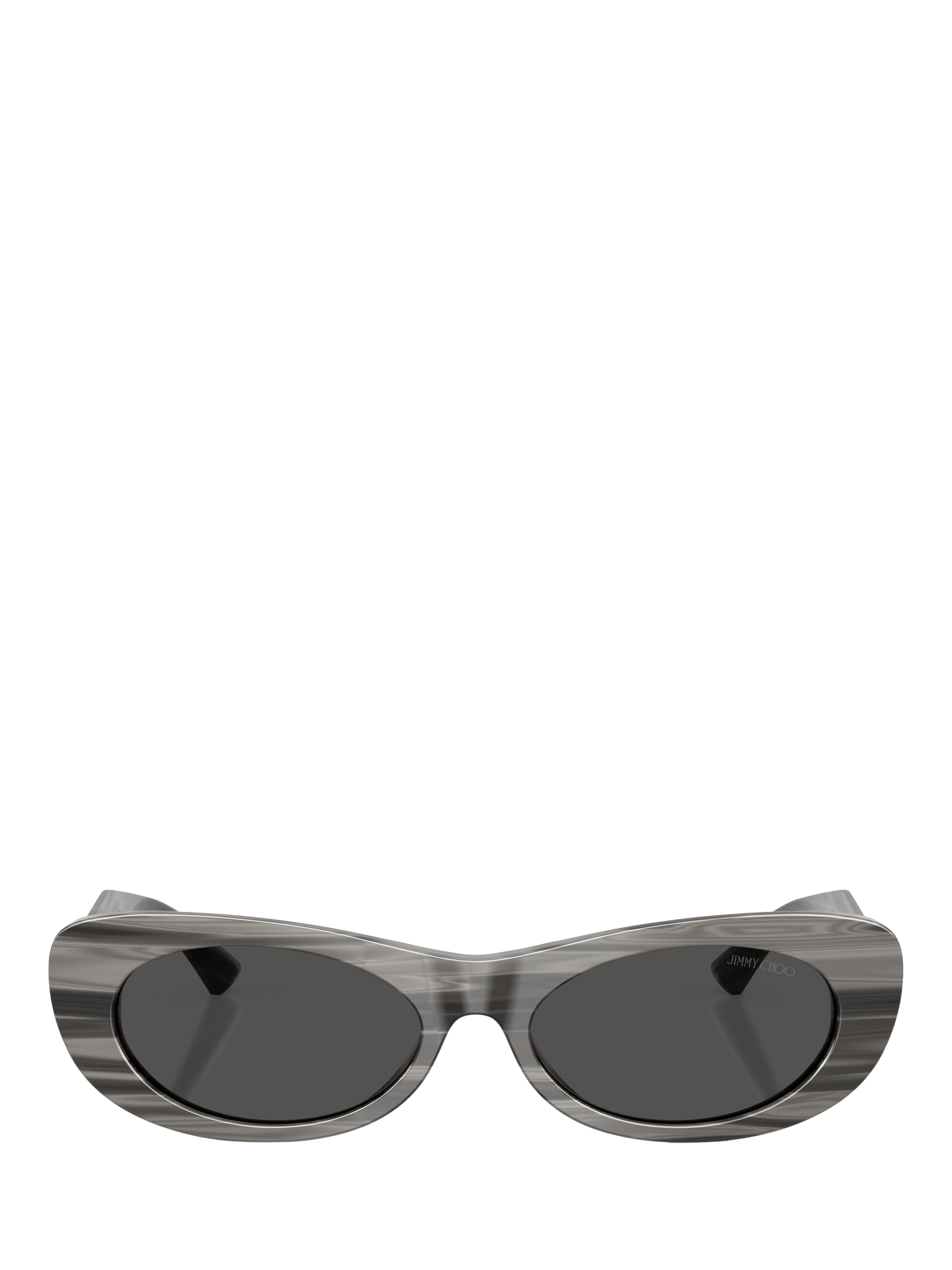 Product image 2 of 5, which shows Jimmy Choo JC5038B Women's Oval Sunglasses, Striped Black/Grey